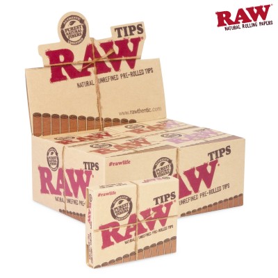 RAW TIPS UNREFINED PRE ROLLED 20CT/PACK